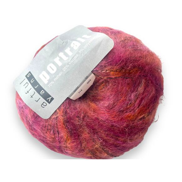 3 Skeins Artful PORTRAIT Mohair Fuzzy Yarn 🧶 114 Fazio's Mistress Pink - Picture 3 of 12